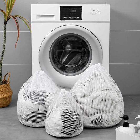 1PC Drawstring Laundry Bag Large Capacity 4 Size Fine Mesh Coarse Mesh