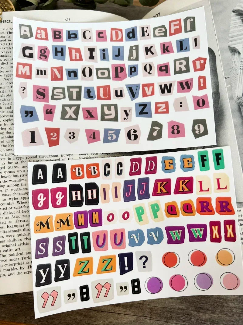 Korea Ins English Alphabet Number Symbol Label Sticker DIY