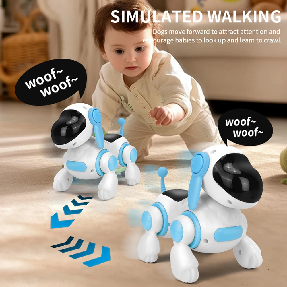 Smart Interactive Robotic Dog Simulated Walking Light Sound Music