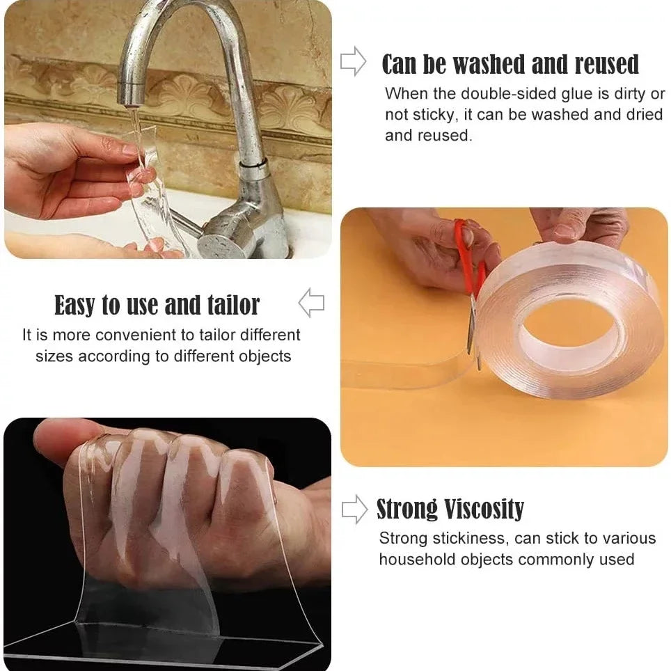 3M Nano Tape Double Sided Tape Transparent Reusable Waterproof