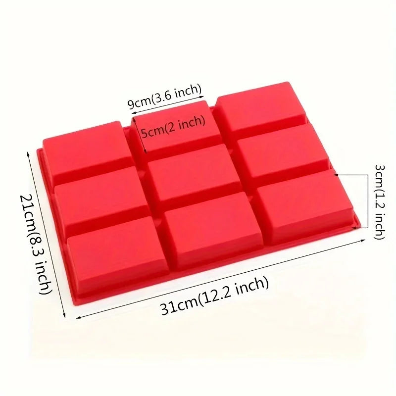 1pc 9-Cavity Silicone Mini Loaf Pan for Baking Cake, Bread, Meatloaf,