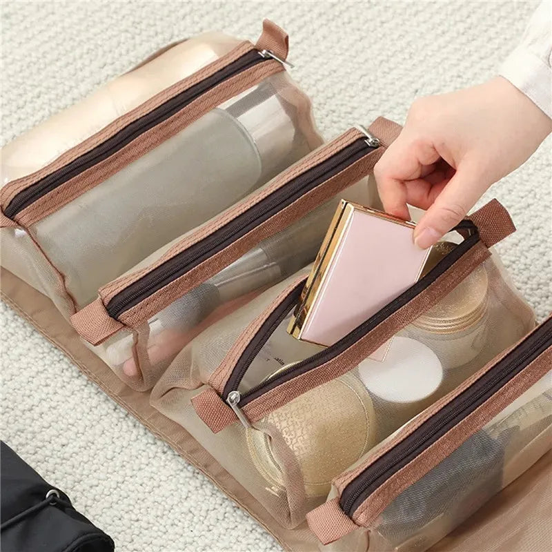 Detachable Cosmetic Bag Portable Large Capacity 4 in 1 Makeup Bags
