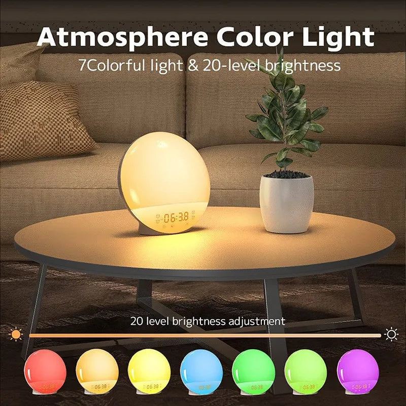 Sunrise Sunset Simulation Wake Up Alarm Clock with Colorful Atmosphere
