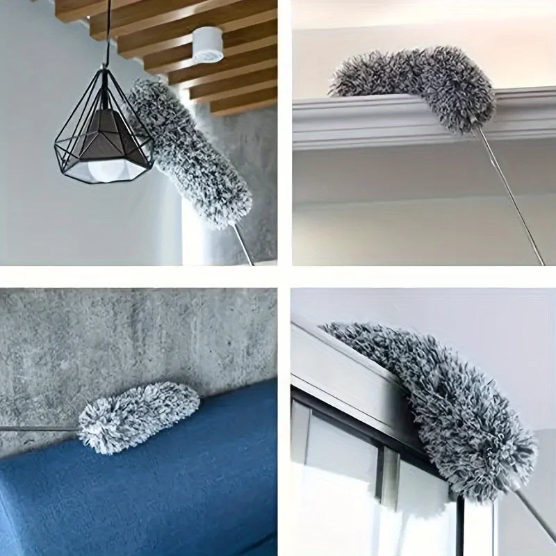 Multifunctional retractable duster with bendable head - reusable and