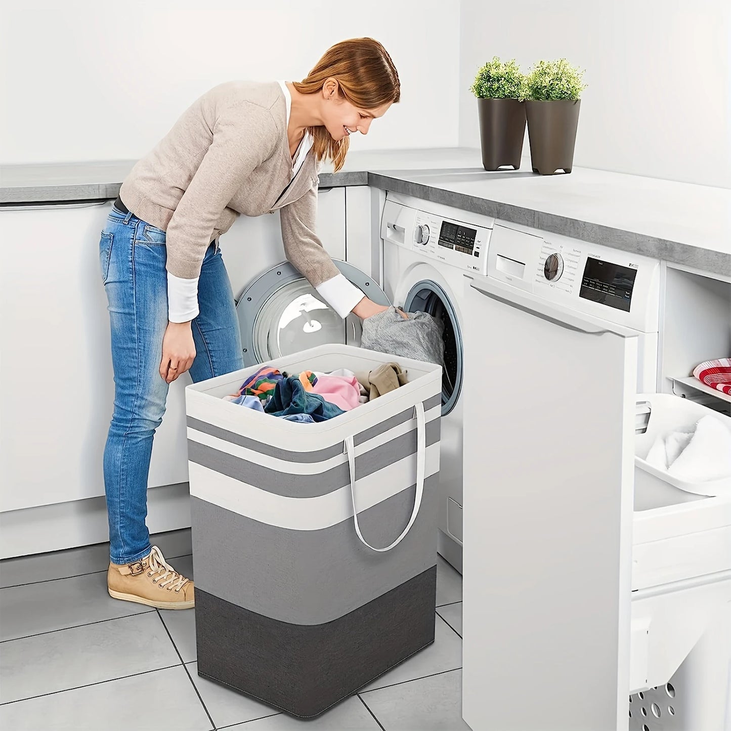75L Large Laundry bags Baskets with Handles Durable Dirty Clothes