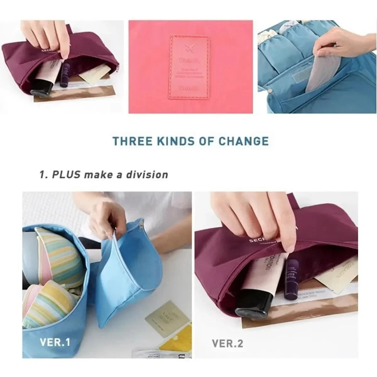 Portable Travel Storage Bag Multi-function Bra Underwear Organizer