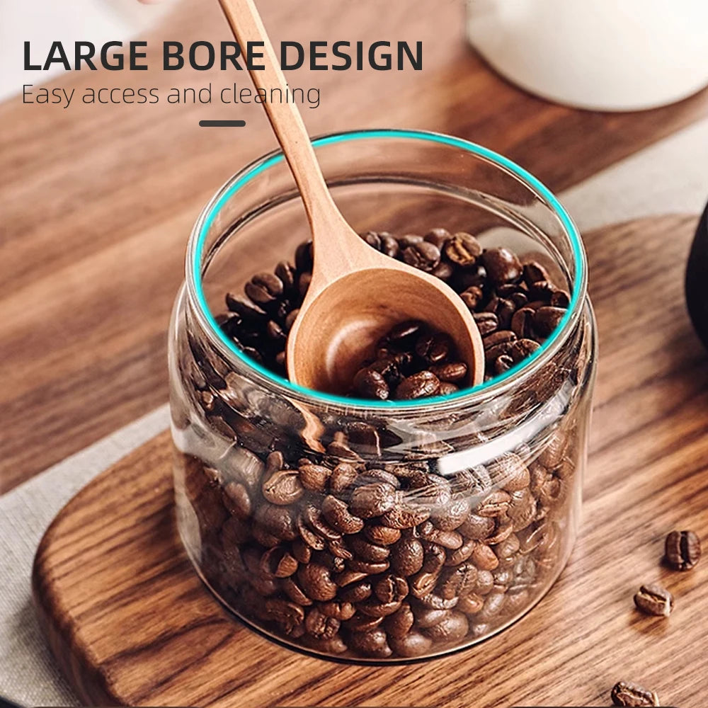 Vacuum Sealed Jar Coffee Bean Storage Bottle Kitchen Food Grain Tea