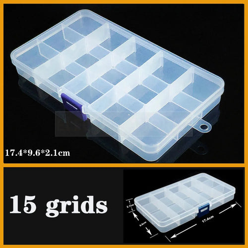 Transparent Plastic box Screw Compartment Box Jewelry Earring Display
