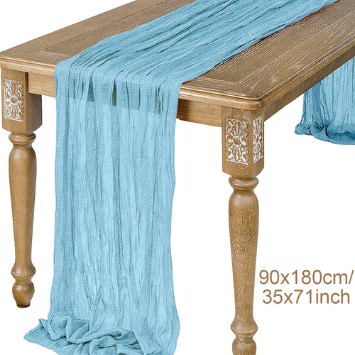 Semi-Sheer Gauze Table Runner Sage Cheesecloth Table Setting Dining