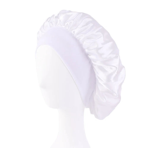 New Satin Wide Brim Nightcap Silky Bonnet Hair Wrap for Sleeping Sleep