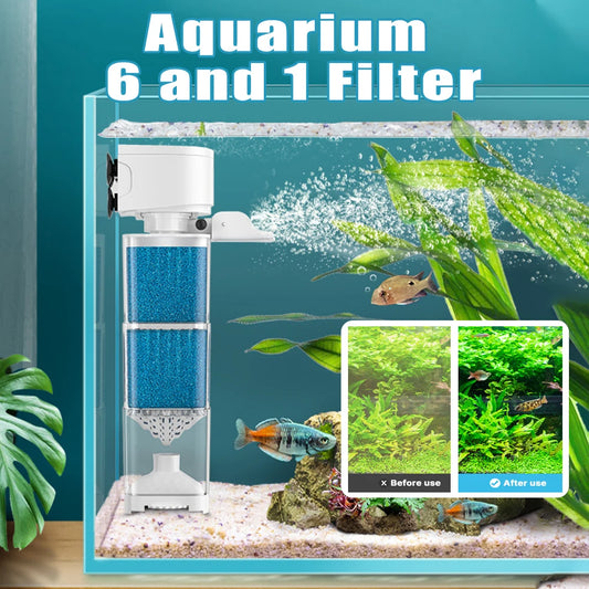 Aquarium Filter Pump Fish Tank Submersible Silent Air Oxygen Aerator