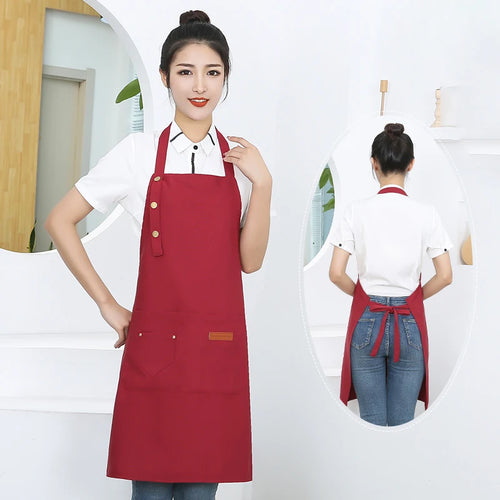 New Fashion Kitchen Aprons for Woman Men Chef Work Apron for Grill