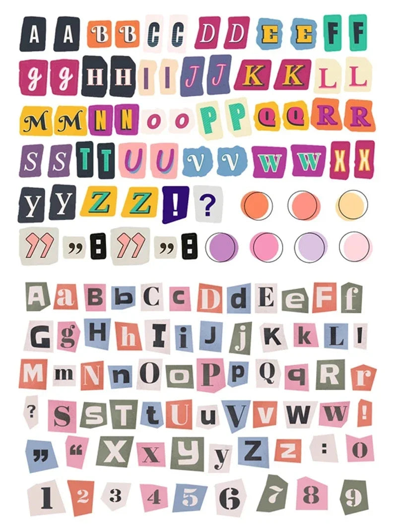 Korea Ins English Alphabet Number Symbol Label Sticker DIY