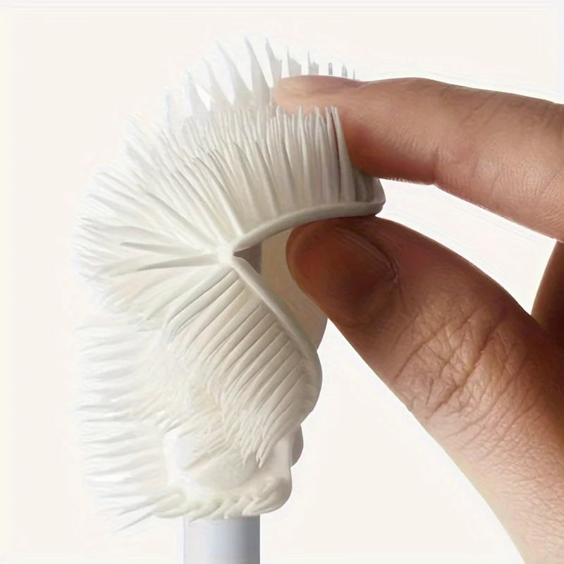Foldable 360 degree comprehensive cleaning silicone brush with long