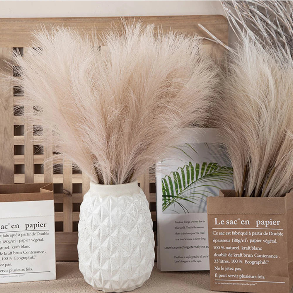 5/10/20PCS Fluffy Pampas Grass Boho Decor Artificial Flower Fake Plant