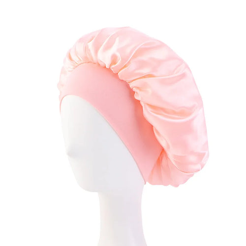 New Satin Wide Brim Nightcap Silky Bonnet Hair Wrap for Sleeping Sleep