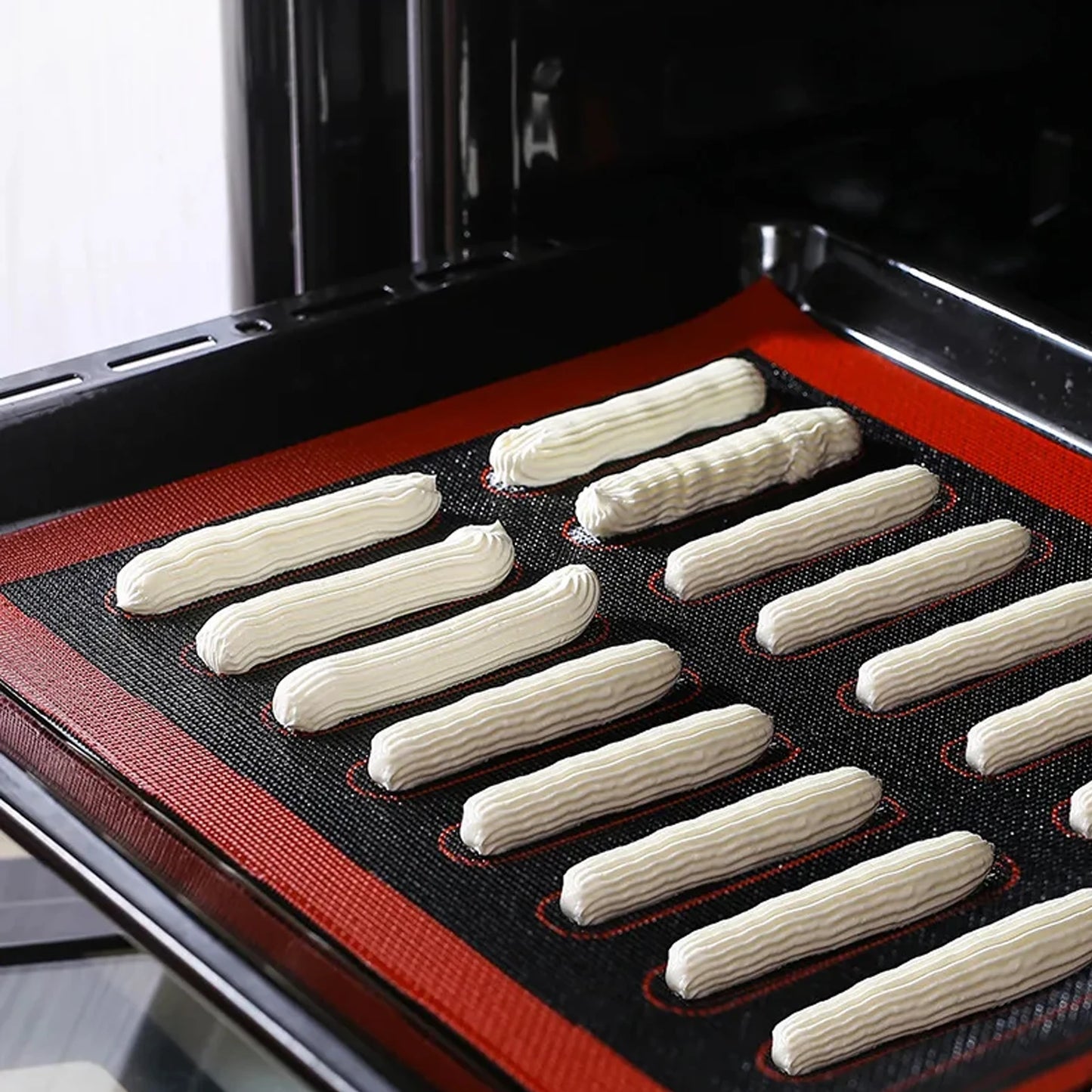 Perforated Silicone Baking Mat, with Puff & Round Patterns, Reusable