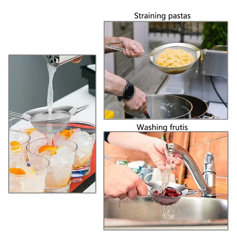 1/3/4Pcs/Set Stainless Steel Wire Fine Mesh Oil Strainer Flour