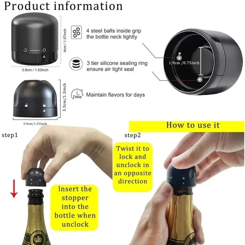 Wine Stopper 1/2 Piece Reusable Bar Accessories Silicone Sealing