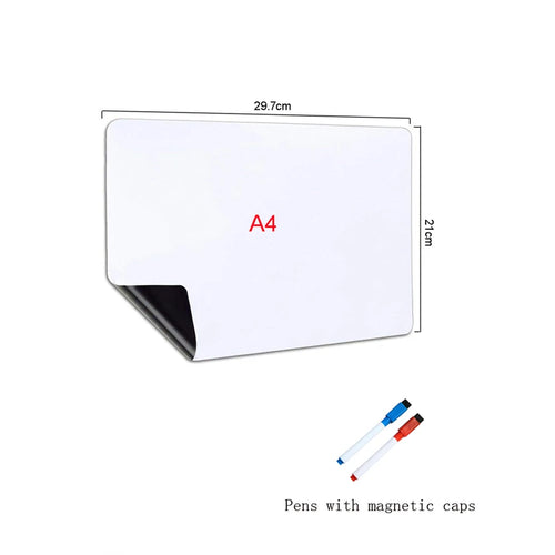 A3+A4 Magnetic Dry Erase Board Fridge Markers WhiteBoard Sheet Kitchen