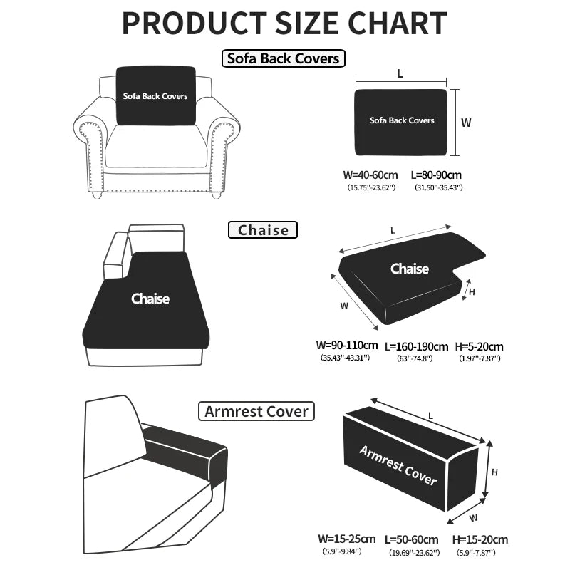 Waterproof Sofa Cover Luxury Adjustable Elastic Couch Cover for Living