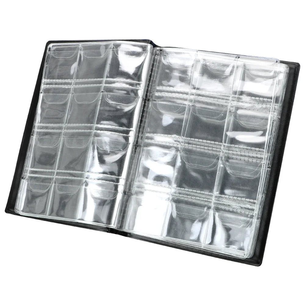 HWZXYXGS 120/60 Pockets Artificial PU Leather Coins Collection Album