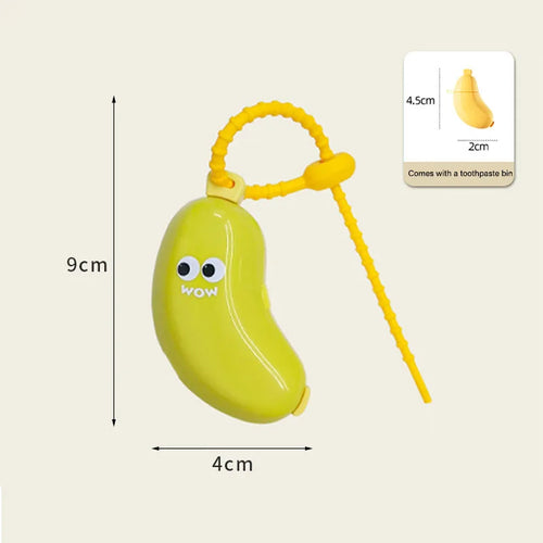 Banana Toothbrush Protective Cap with Toothpaste Storage Box - Compact