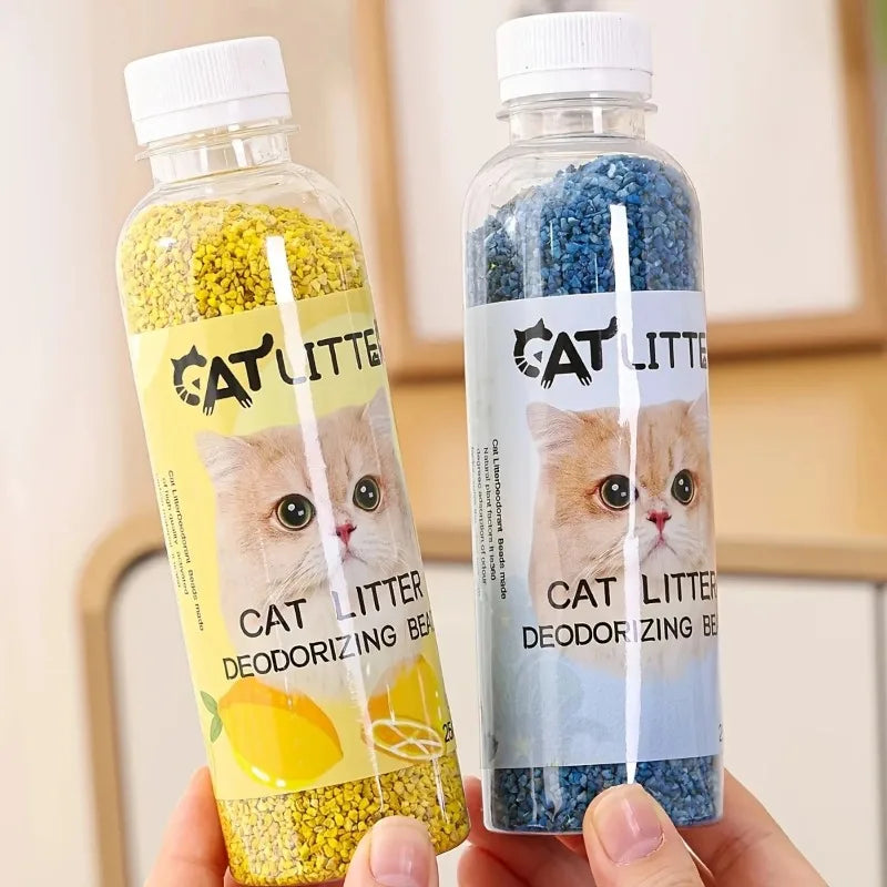 Cat Litter Deodorizing Beads Bottle - Odor Eliminator for Comfortable