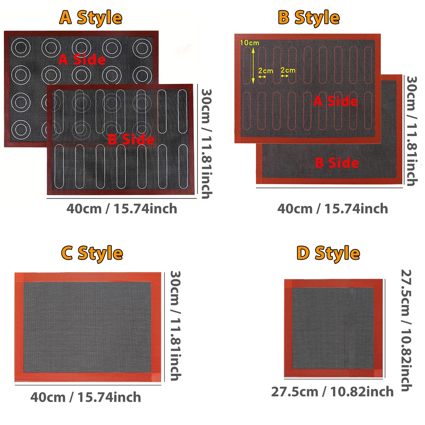 Perforated Silicone Baking Mat, with Puff & Round Patterns, Reusable