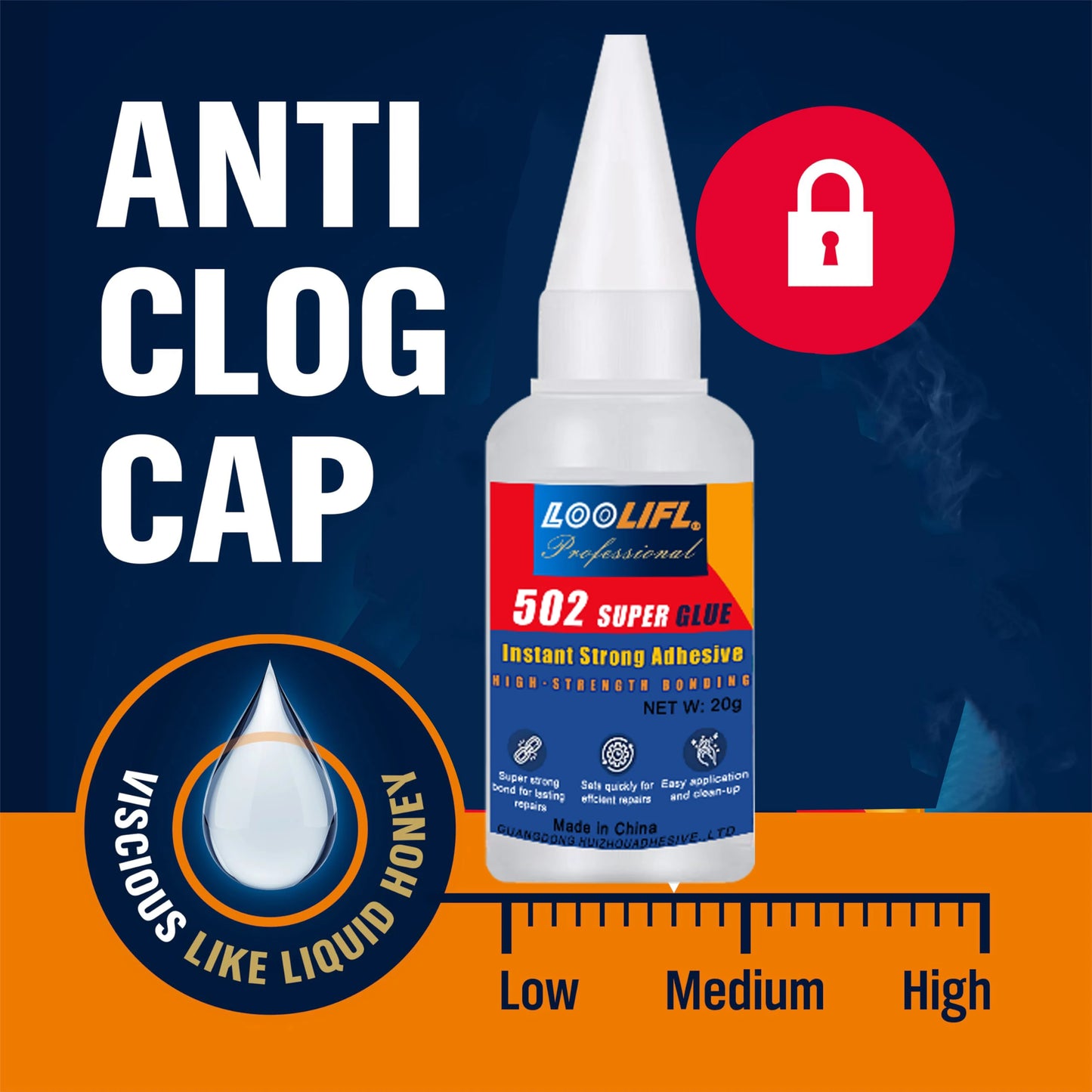 LOOLIFL Professional 502 Fast Glue Waterproof Universal Repair