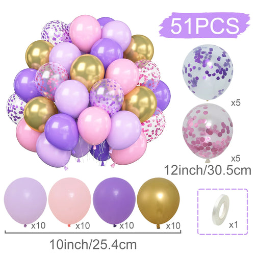 31/36/37/51/101Pcs Metallic Balloons Pearl White Latex Balloon Gold