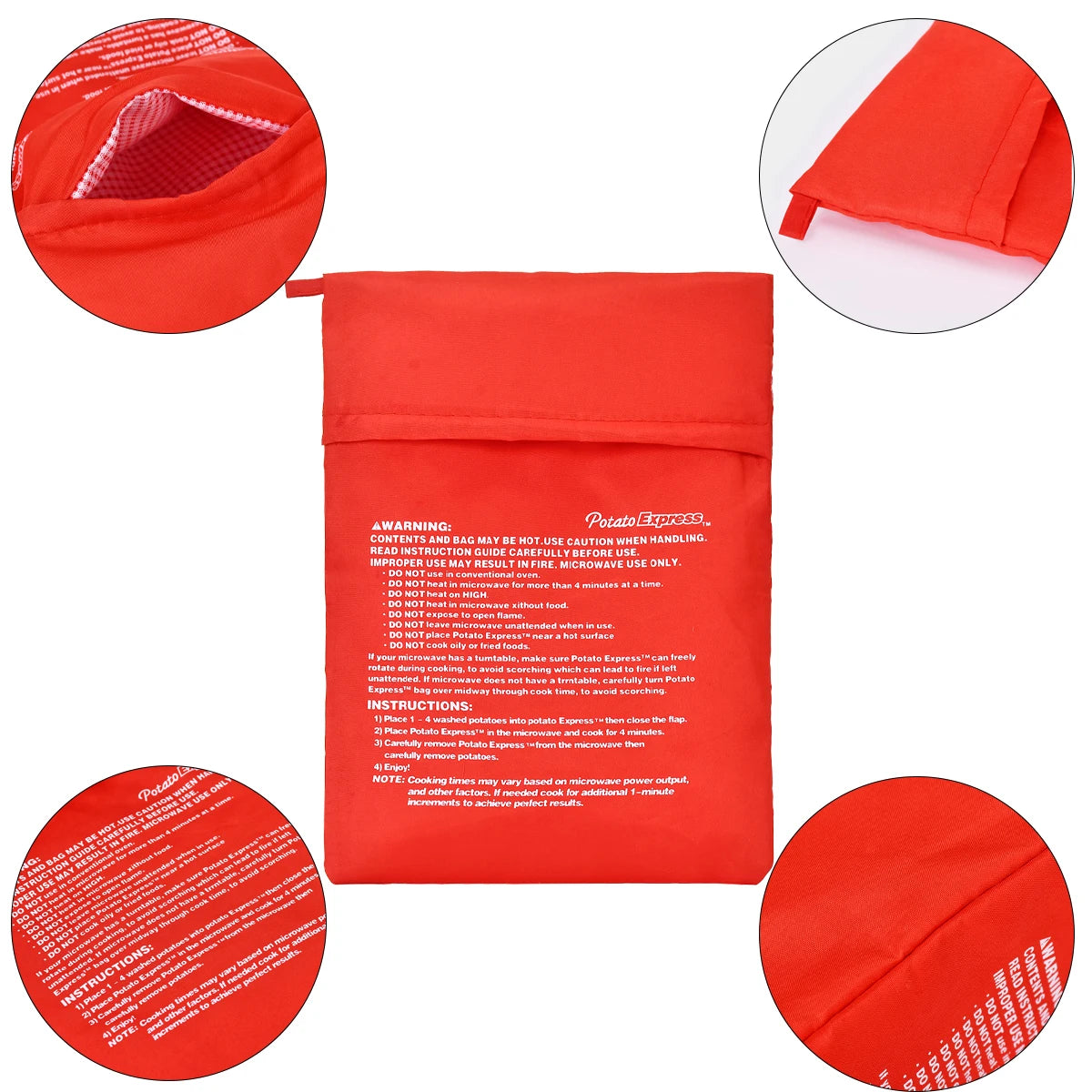 1pc 19*25cm (Unpackaged) Kitchen Supplies Microwave Potato Bag, Baked