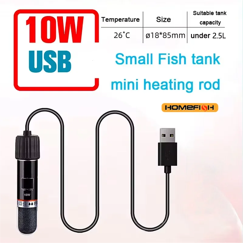 USB Mini Aquarium Heating Rod For small Fish Tank 26°C Constant