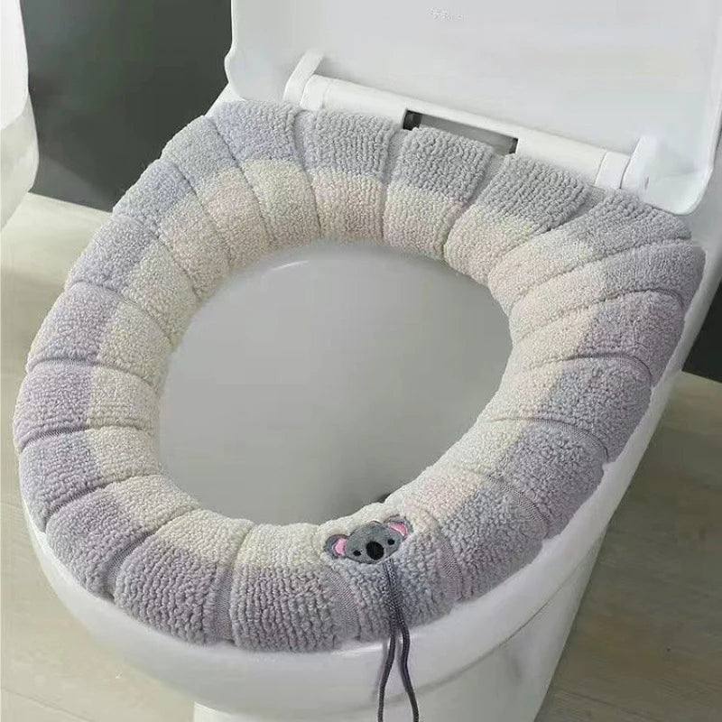 1PC polyester elastic toilet seat cushion, O-shaped knitted toilet
