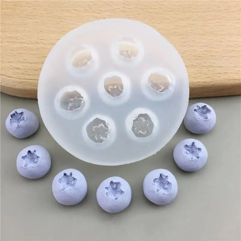 3D Blueberry Raspberry Candle Mold Simulation Fruit Fondant Silicone