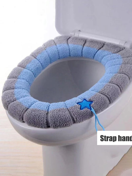 1PC polyester elastic toilet seat cushion, O-shaped knitted toilet