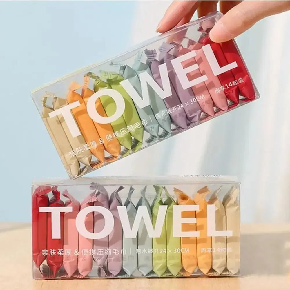 14pcs/box Disposable Washcloth Portable Travel Towel Thickened