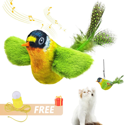 Indoor Interactive Birds Toy for Cat Chasing Teasing Toy Sounding
