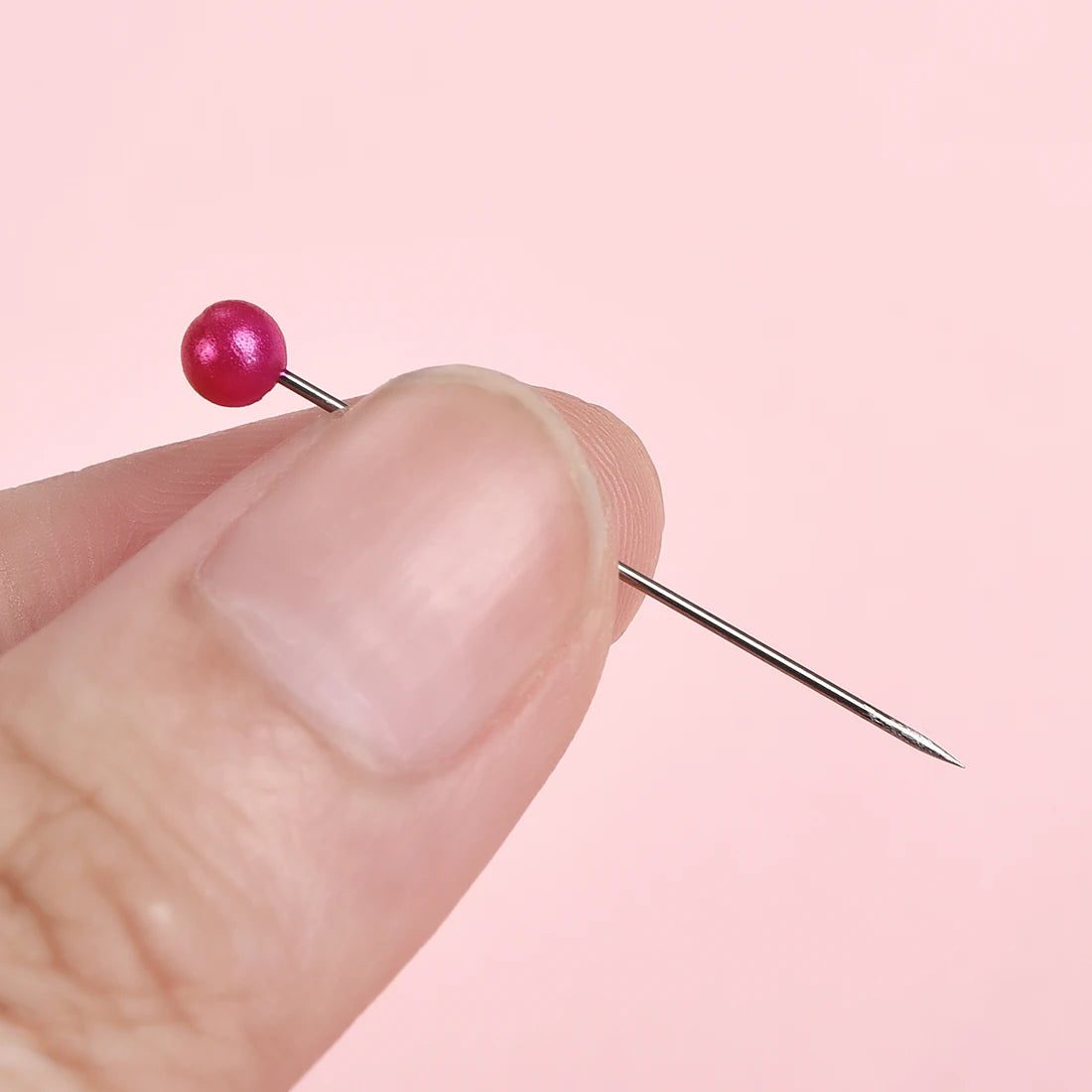 100Pcs/Box 38cm Colorful Round Pearl Head Needles Stitch Straight Push