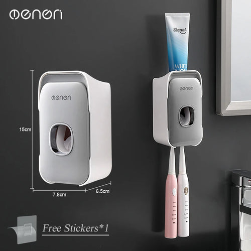 MENGNI Automatic Toothpaste Dispenser Wall-Mounted Bathroom Toothpaste
