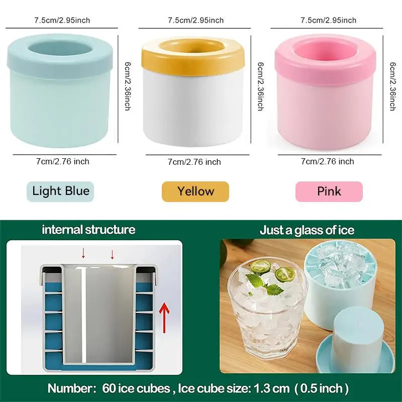 Silicone Ice Cube Mold Round Ice Bucket Summer Homemade DIY