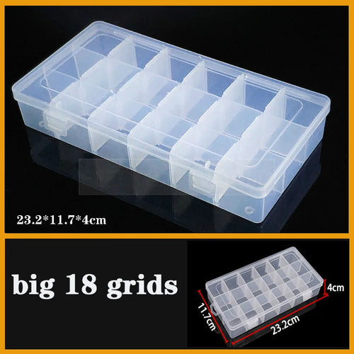 Transparent Plastic box Screw Compartment Box Jewelry Earring Display