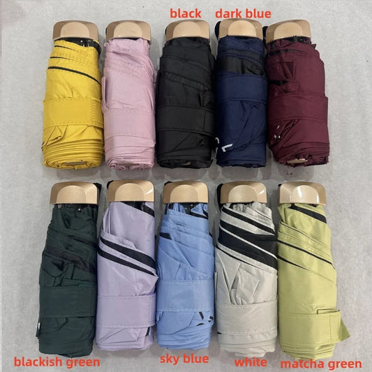 1Pc 55% Off Mini Sun Umbrella Pocket Rain Umbrella Vinyl Folding UV