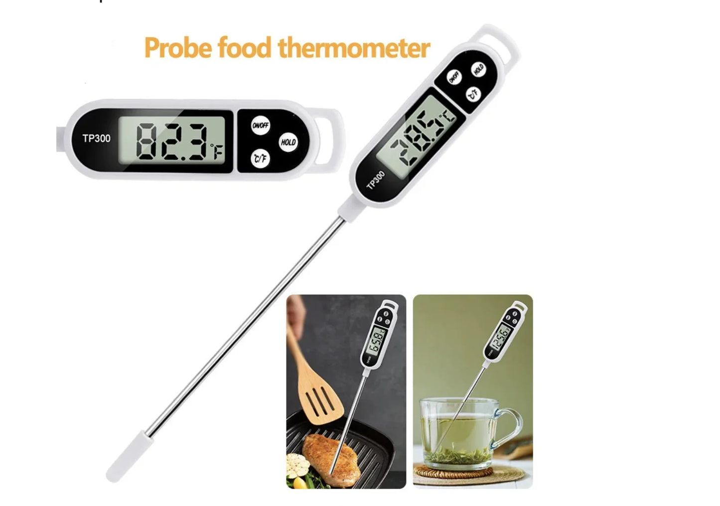 1PCS Food Thermometer TP300 Digital Kitchen Thermometer For Meat