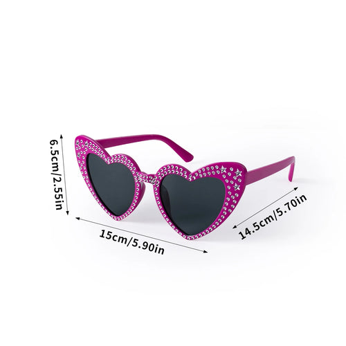 Bachelorette Party Heart Shaped Glasses Black White Pink Avocado Green