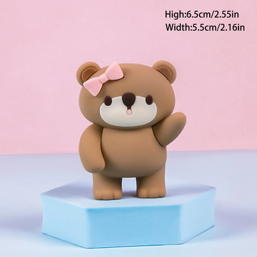 Pink Blue Bear Cake Topper Bear Doll Ornaments Insert Birthday Cake