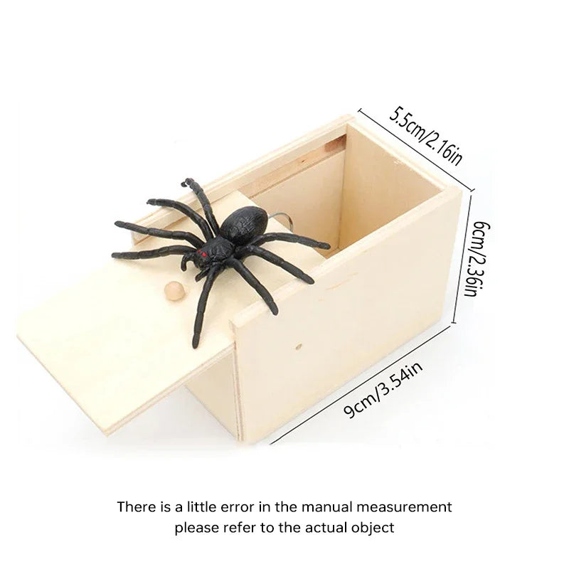 Trick Spider Funny Scare Box Wooden Hidden Box Quality Prank Wooden