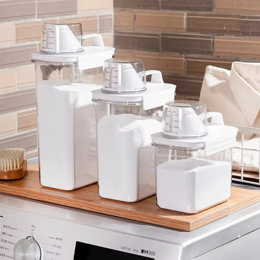Airtight Laundry Detergent Dispenser Powder Storage Box Clear Washing