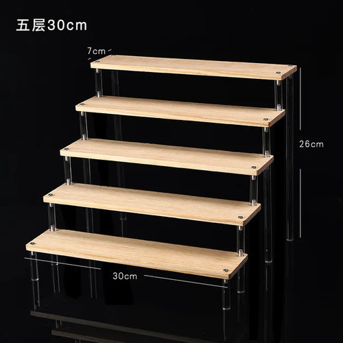 1-5 Tier Acrylic Display Stand,Clear Display Riser Rack for