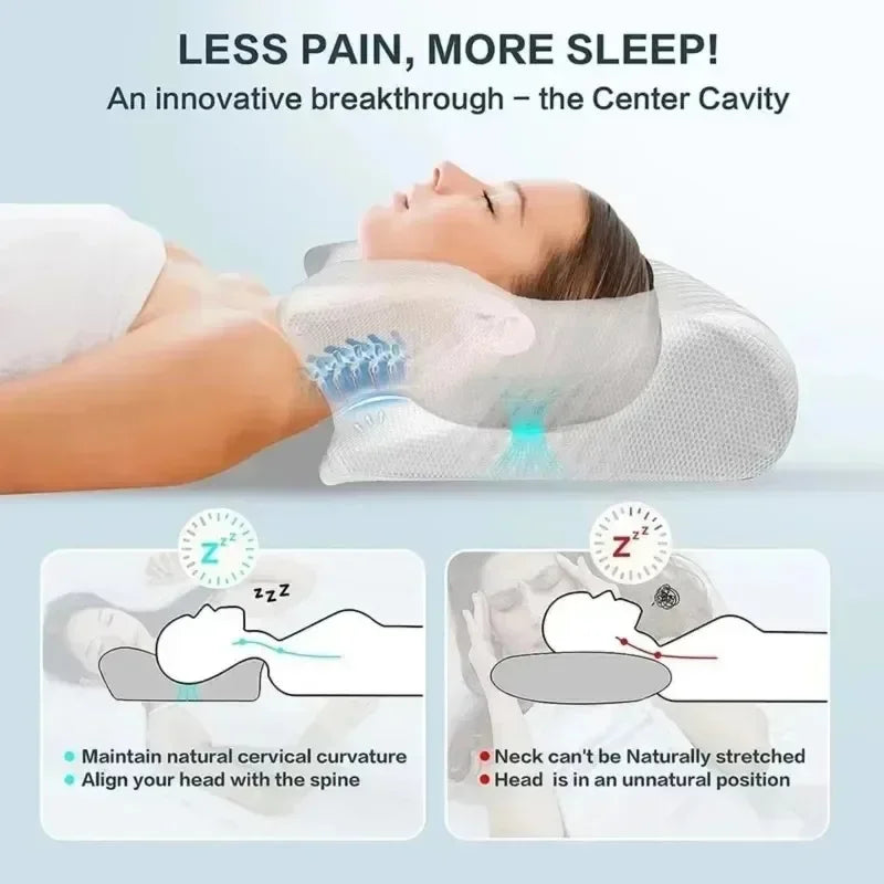 Sleep Memory Pillow Butterfly Memory Foam Neck Pillows Contoured Sleep